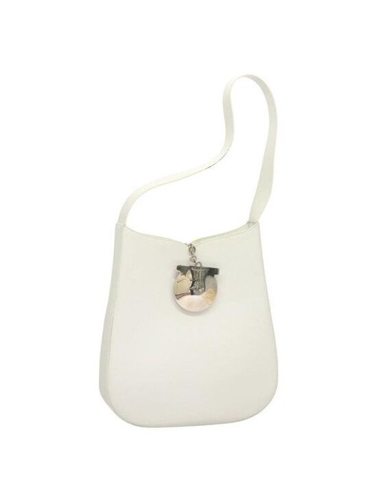 Salvatore Ferragamo Handbags - Authentic Salvatore Ferragamo Shoulder Bag Leather White Silver